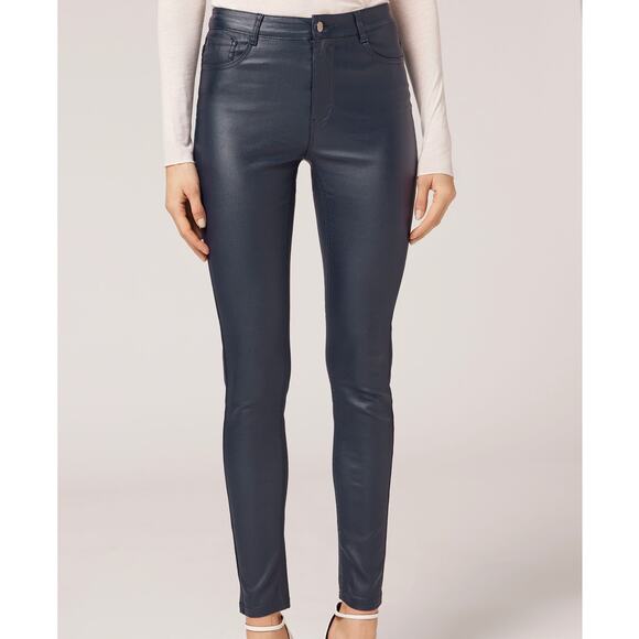 Calzedonia Faux Leather Skinny Jean Legging — NBW (Sleek 1960’s Moto Finish) XS - Picture 7 of 9